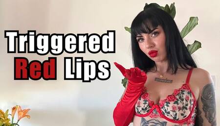 Triggered Red Lips Scarlett Cummings big lips red lipstick kisses mind fuck your wallet