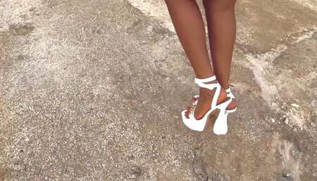 Walking Through Mud In Platform Heels And Getting STUCK