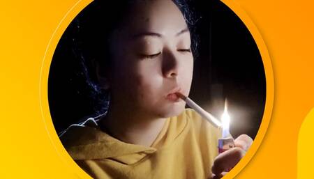 My New Smoking Style Double Snap Vs 2 - No Audio - Close Up - Smoking Cork Cigarette