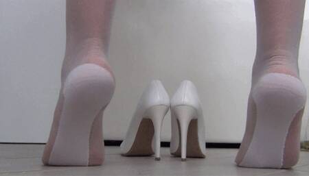 Dipping and white tights with reinforced soles aa