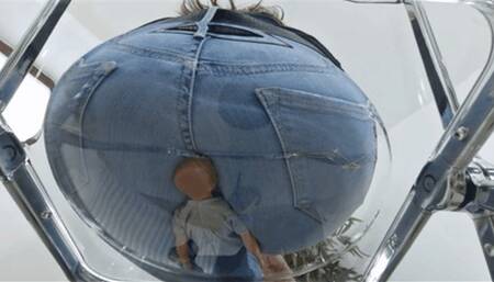 Tiny guy crushed under my giantess ass