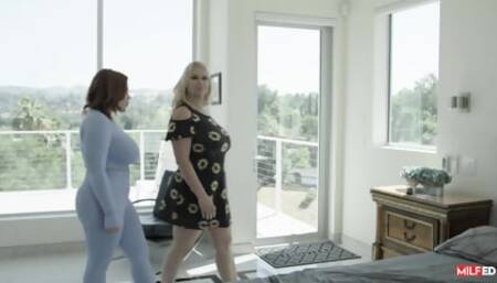 Mature MILF London River And Natasha Nice Double Dorm Drop Off Gets DPd From Young Boys (1080)