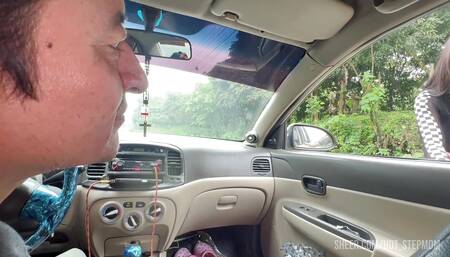 Real - Lucky Taxi Driver Fucks Busty Stepmom He Meets on the Road.