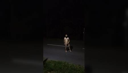 Amateur Risky Public Flashing on Main Road