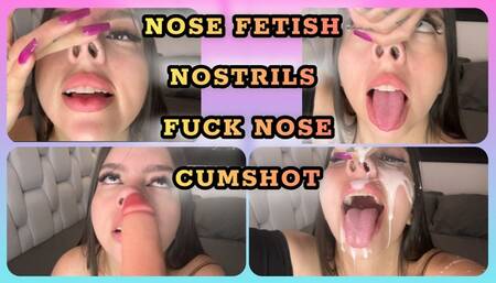 NOSE FETISH NOSTRILS DILDO NOSE FUCKING FAKE CUMSHOT