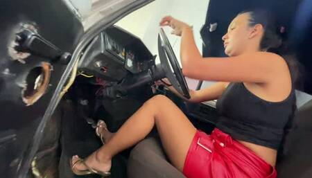 Dalilah turns on the car for her night out