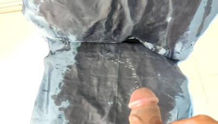 66 Pissing on Grey Satin Saree of Chachi