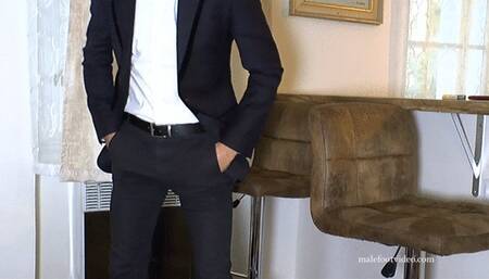 Sexy Business Man Gets His Feet Licked By Two Foot Fetishists