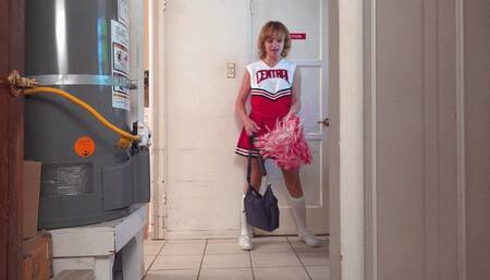 Quick Strip by Cheerleader Leads to Embarrassing Moment! Starring Evie Christian - MP4 1080p