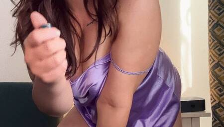 Satin dress teasing & smoke