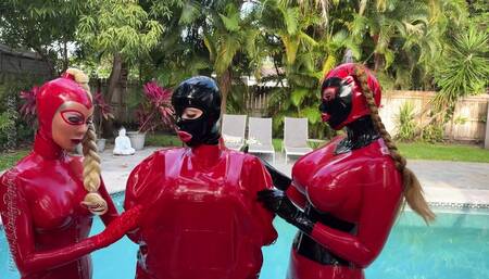 Outdoor Heavy Rubber Bondage with Lola_Noir and Miss Fetilicious