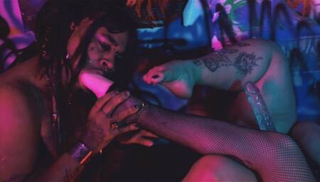 Pegging Threesome With 2 Foot Goddess