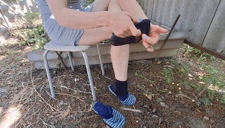 I have ripped my socks then burned my socks and slippers and walked barefeet FP