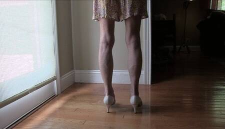 Lilly, her skinny muscley granny legs, the vintage heels, the flexing