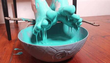 M - Messy Slime Covered Feet