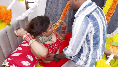 Hot Indian Desi Newly Married Aunty First Suhagrat Night Hard Sex