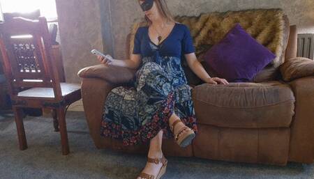 Birkenstock Sweaty Foot Worship after Shopping & Facestanding