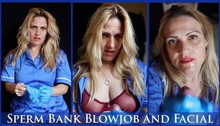 Sperm Bank Handjob and Facial
