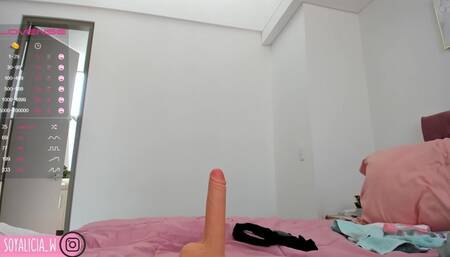 Beautiful Skinny Girl with an Innocent Face Rides a Dildo in POV, While Moaning Like the Little Whore She Is
