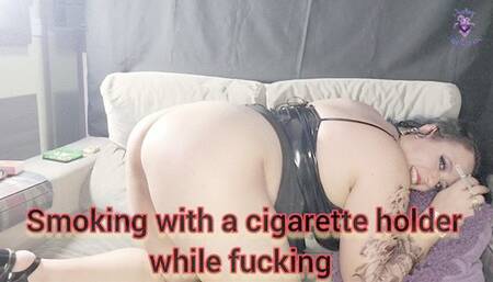 Smoking with a cigarette holder while fucking - SFL298