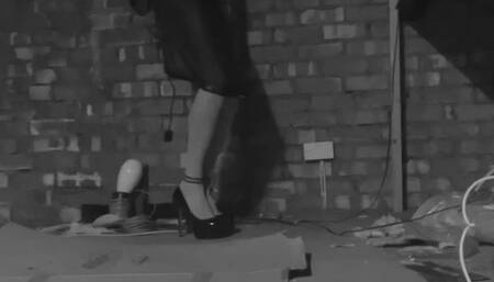 Bagged in Platform Heels in the Attic