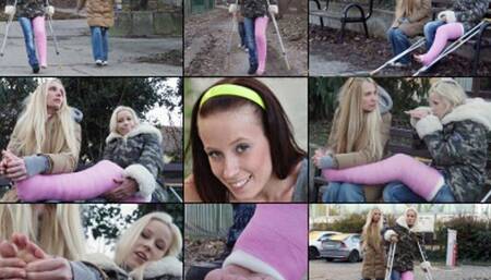 Minnie LLC Crutching on a Cold Fall Day with Foot Massage (in HD 1920X1080)