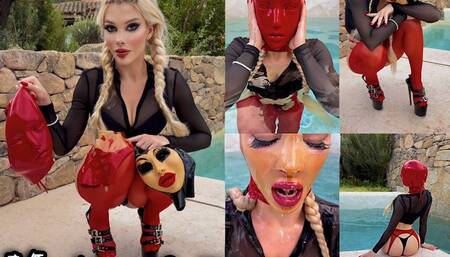 Triple MASKING DIVING in a pool