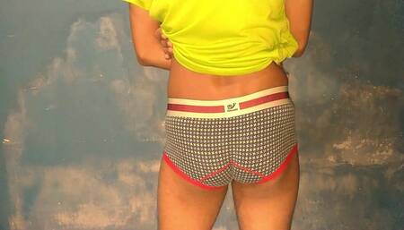 Gay Underwear Show of Sri Lankan Skiny Twink Boy, Asian Gay Boy Underwear Show