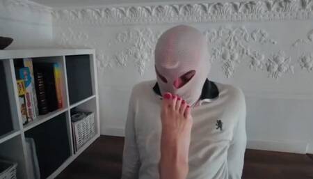 Shut the fuck up (gagging) red pedicure