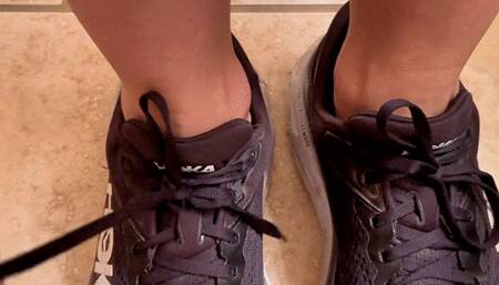 TOE JAM Close-Ups and Sock Removal After Run - Foot Fetish