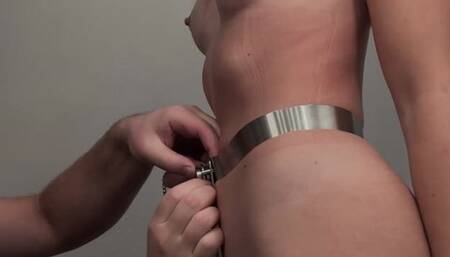 Chastity behind the scenes at a photo shoo