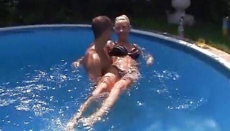 Amazing German Blonde Rides Big Dick Outdoors