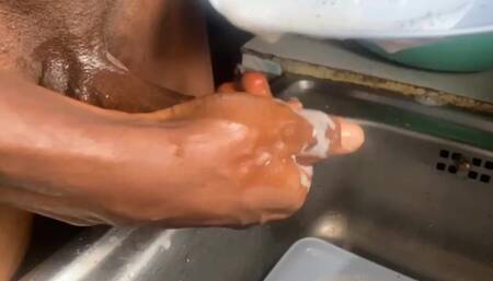 He Washed the Dishes Clean with His Cute Sweet Dick