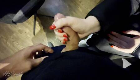 Handjob in Furniture Store Risky and Crazy Cumshot!