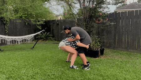 Carrying Aaron: Tilly McReese and Backpack Aaron ((HD Mp4))