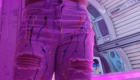 TAN BEDDING AFTER WORKOUT