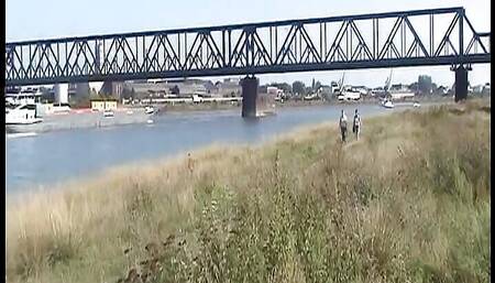 Two Chicks From Germany Getting Wild Neat the Lake with a Horny Dude