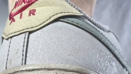 Nike AF 1 Sneaker fetish - Underglass and POV views on a Cheerleader in Nike Air Sneakers and Nylons - Shoefetish - 4k