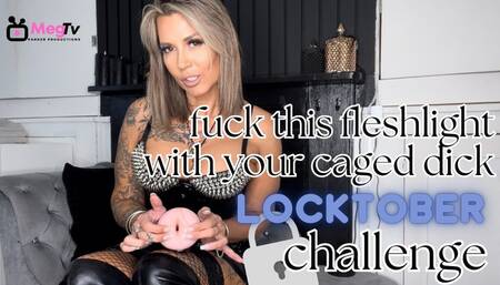 Fuck this flesh light with your caged cock
