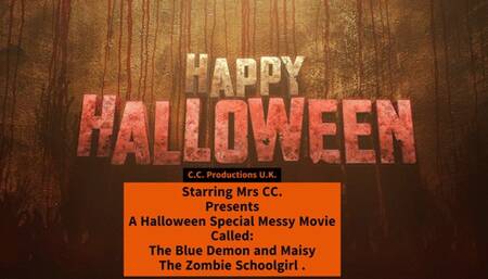 Halloween Special 1 Blue Demon and Zombie Schoolgirl