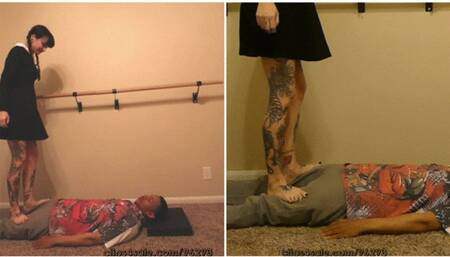 Trampled stomped and brutal face standing by Wednesday Addams - Full HD