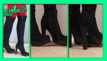 Nailah Overknee Heel Cock Crush with ruiend cum