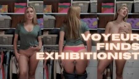 Voyeur Gets a show from an Exhibitionist