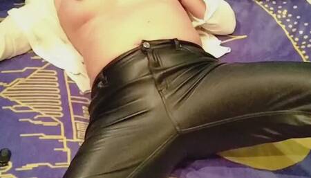 black leather pants