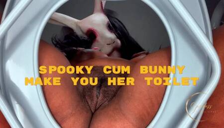 Spooky Ebony Halloween Cum Bunny Makes You Her Toilet Before Ending You