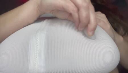 Teasing Nipple Play With Ice & Oil