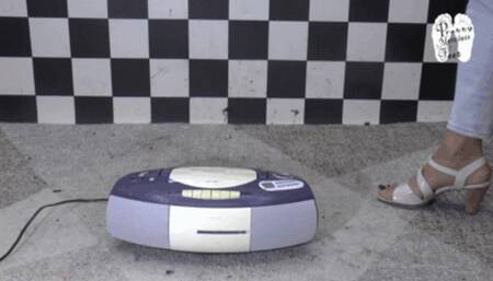 Working radio under ugly heeled Sandals