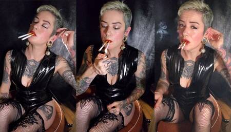 720p Powersmoking 2 Cigarettes, Becoming Desperate for Air