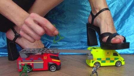 Toy Cars Squeezed Flat