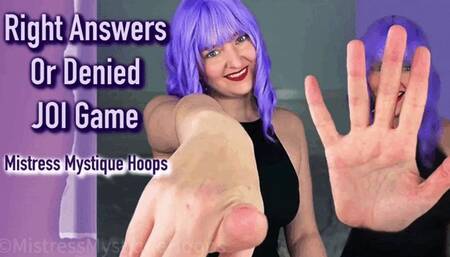 Right Answers Or Denied JOI Game - Trivia questions orgasm control - Female Domination Jerk Off Instructions Humiliation with Femdom Mistress Mystique - MP4